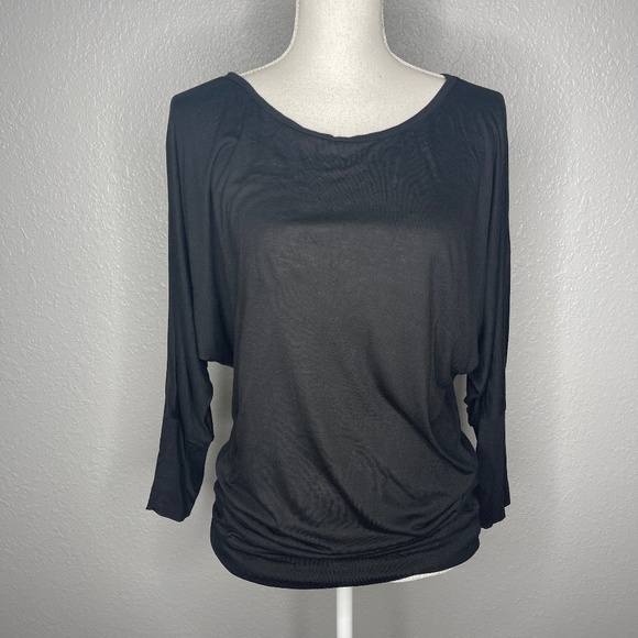 Matty M Tops - Black Blouse round neck‎ casual wear